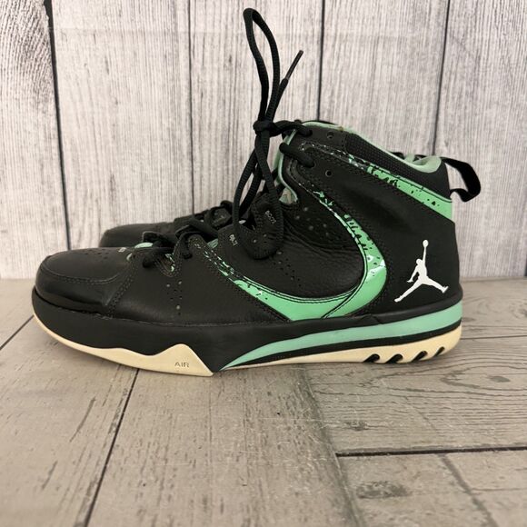 Nike Jordan Size 8.5 Phase 23 Hoop 2 602671-331 Black Green Basketball Sneakers